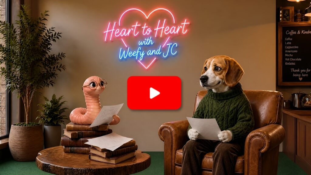 Episode 1: He never returns my texts.
Animated series, Heart to Heart with Weefy and JC